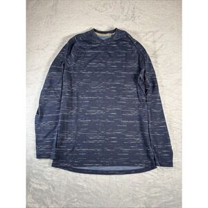 Smartwool Intraknit Shirt Mens Large Blue Merino Wool Base Layer Crew Athleisure